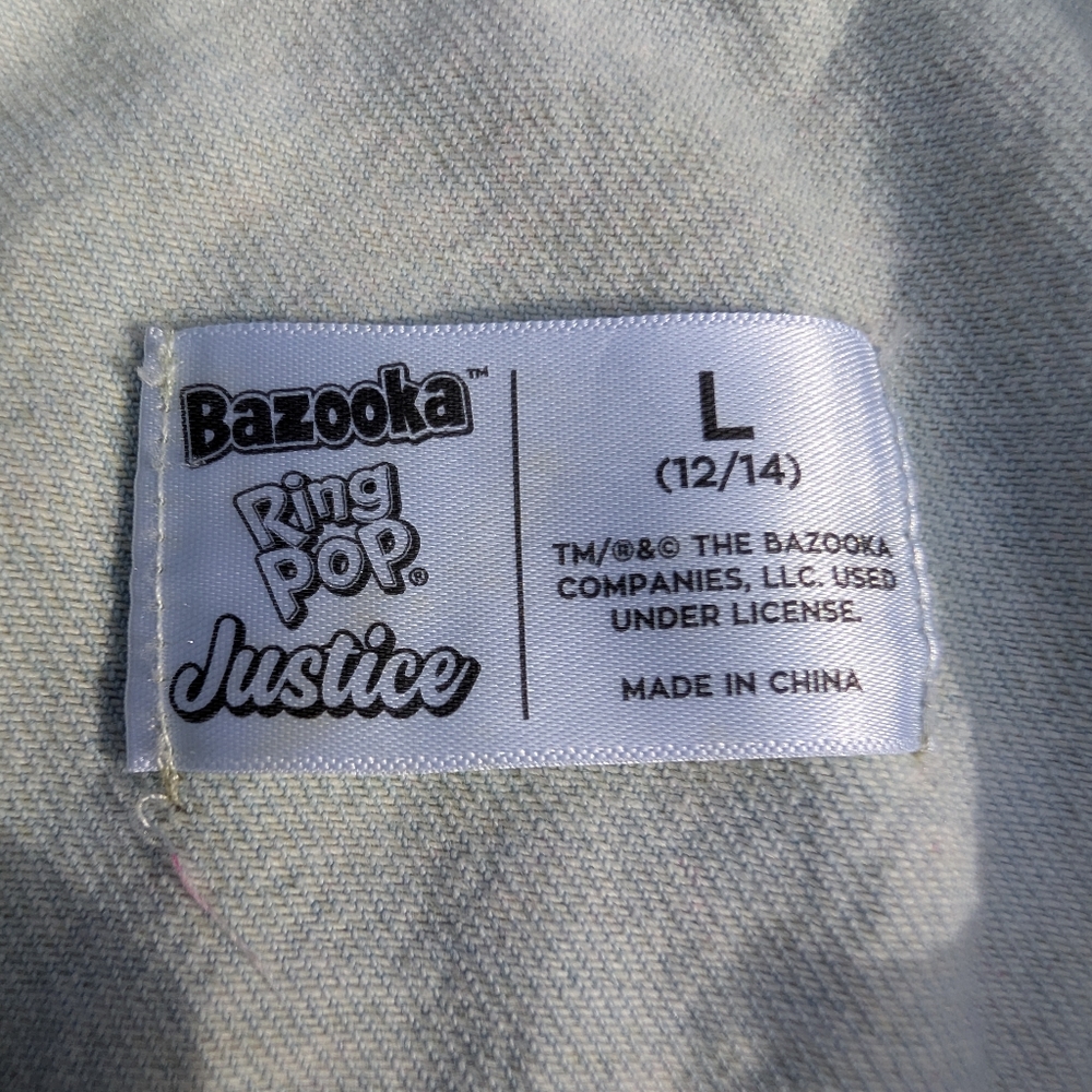 Justice Ring Pop & Bazooka Bubble Gum Denim Jacket - Picture 8 of 8